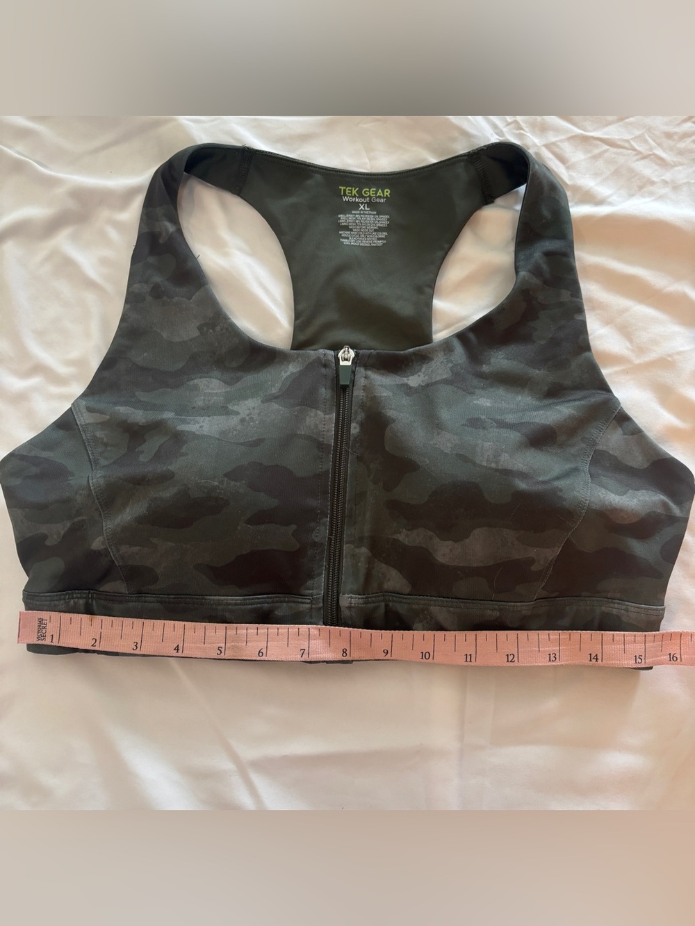 TEK GEAR Camo Front Zip Sports Bra - Picture 6 of 9